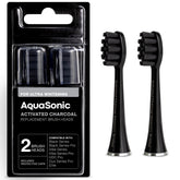 Front view of AquaSonic Activated Charcoal Brush Heads 2-Pack