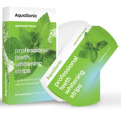 AquaSonic Professional Teeth Whitening Strips packaging and product shot