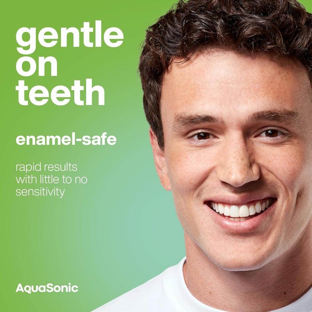 Close-up of enamel-safe whitening strips with hydrogen peroxide