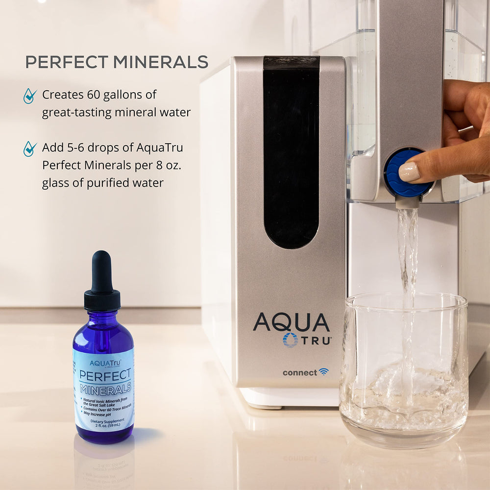 Bottled water with AquaTru Perfect Minerals