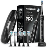 Front view of Aquasonic Black Series PRO toothbrush