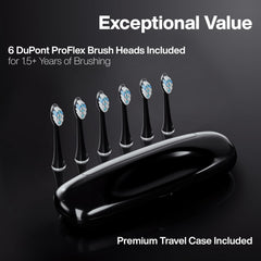 Six ProFlex brush heads included with Aquasonic Black Series PRO