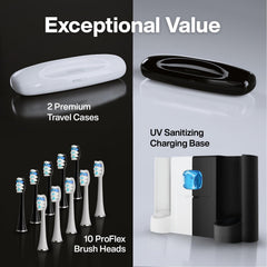 Built-in UV sanitizer in the charging base