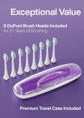 Eight DuPont brush heads for Aquasonic Vibe Series with protective caps