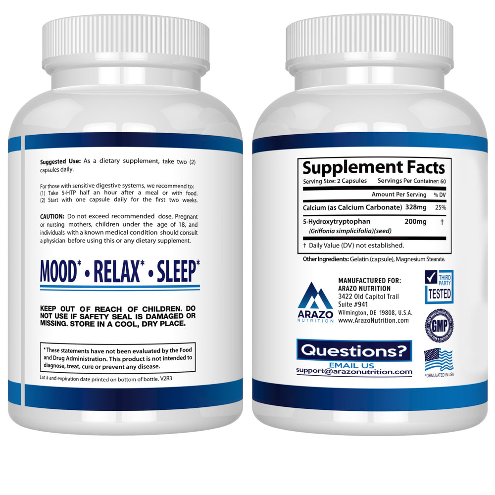 Capsules for Arazo Nutrition 5-HTP + Calcium