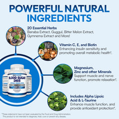 Herbal ingredients including Licorice, Cayenne, Banaba, Guggul