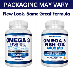 Packaging box and bottle of Arazo Omega-3 Fish Oil