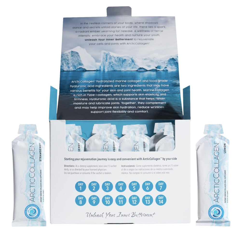 Hero shot of ARCTICCOLLAGEN liquid marine collagen with lemon flavor