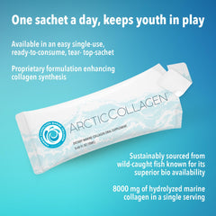 ARCTICCOLLAGEN packaging and bottle on white background