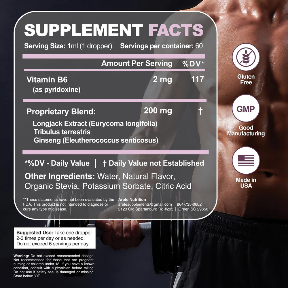 Arete Nutrition third-party testing label ensuring quality and safety.
