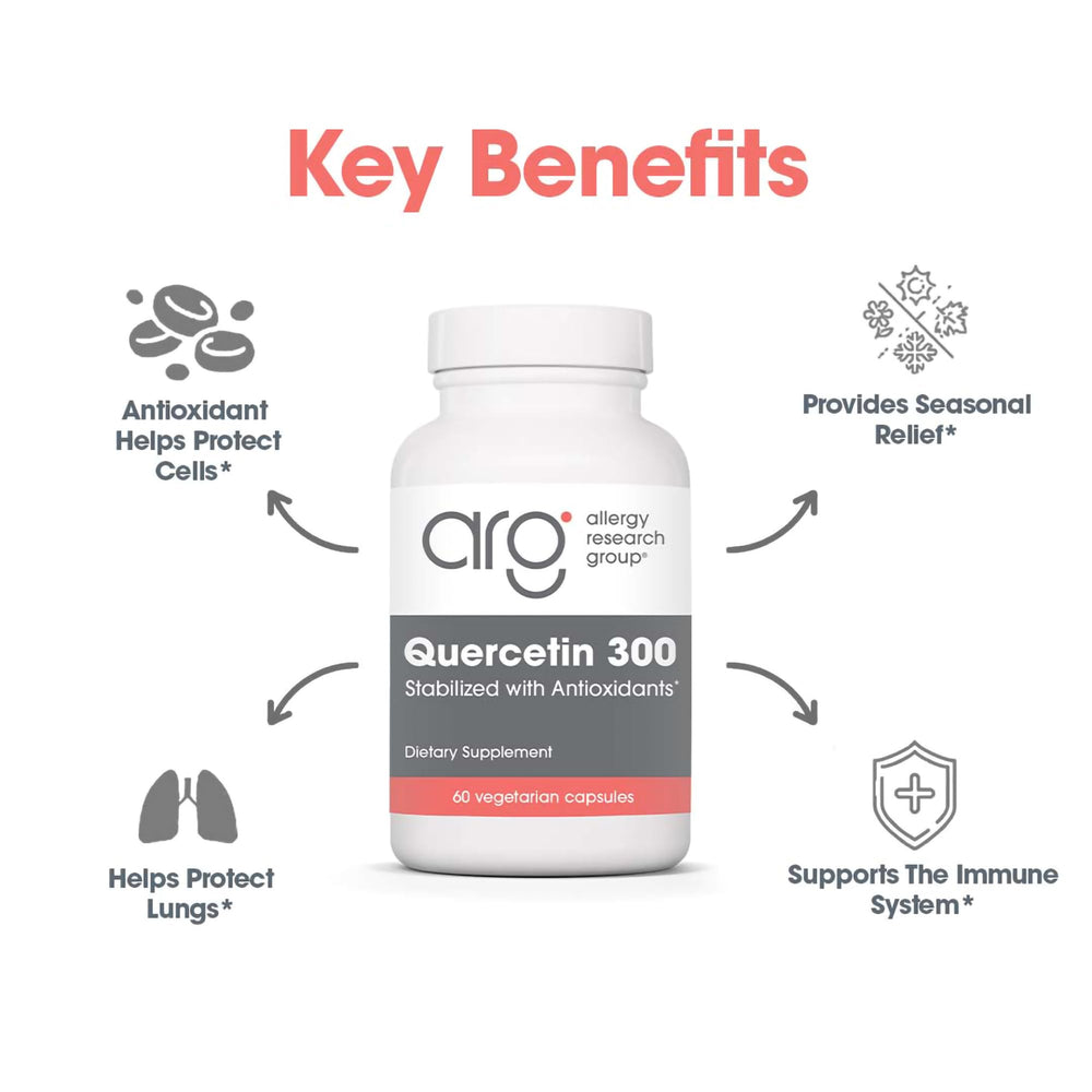 Ingredient panel showing quercetin and vitamins C and E