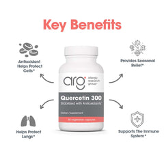 Ingredient panel showing quercetin and vitamins C and E