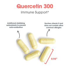 Close-up of vegetarian capsules for Quercetin 300