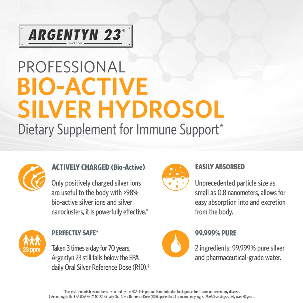 Side view of Argentyn 23 bottle showing label details