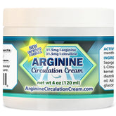 Front view of Arginine Circulation Cream 4 oz with menthol
