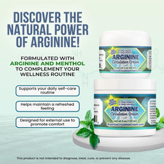 Cream with L-arginine and L-citrulline featuring menthol cooling