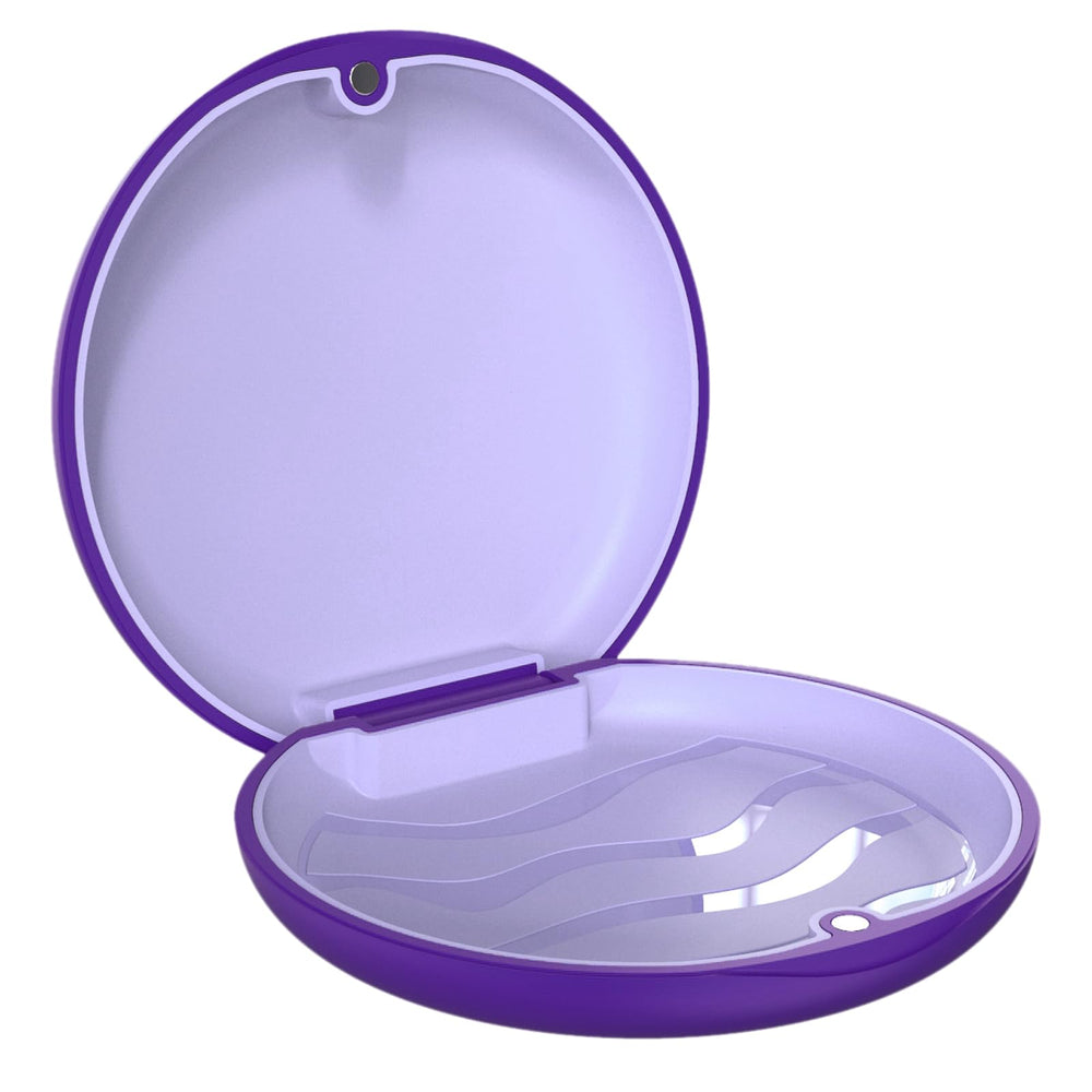 Front view of ARGOMAX purple aligner case