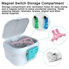 Compact portable denture cleaning case profile