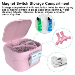 Leak-proof denture box suitable for braces and retainers