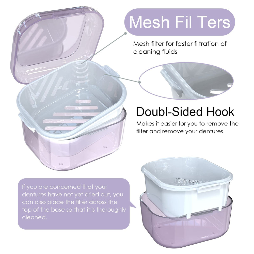 Portable denture case for home, office, and car