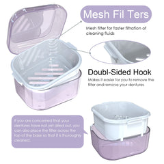 Close-up of built-in strainer and drainage tray