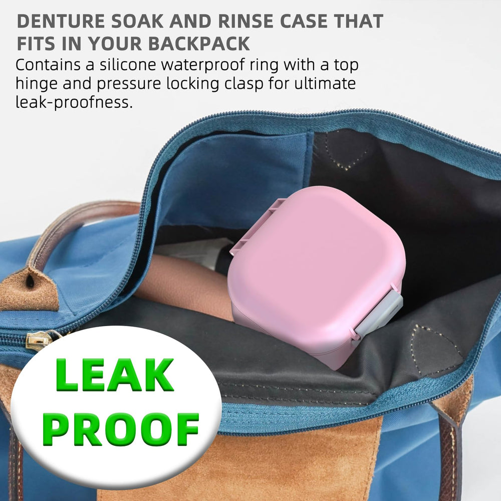 Internal capacity up to 220 ml for soaking dentures