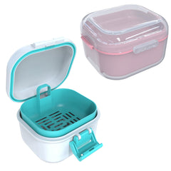 ARGOMAX denture cup dark pink for soaking dentures