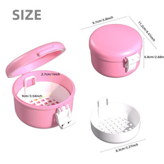Open lid showing silicone seal on pink and white case