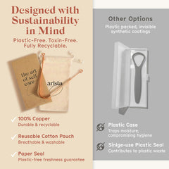 Eco-friendly travel-ready tongue scrapers with pouches