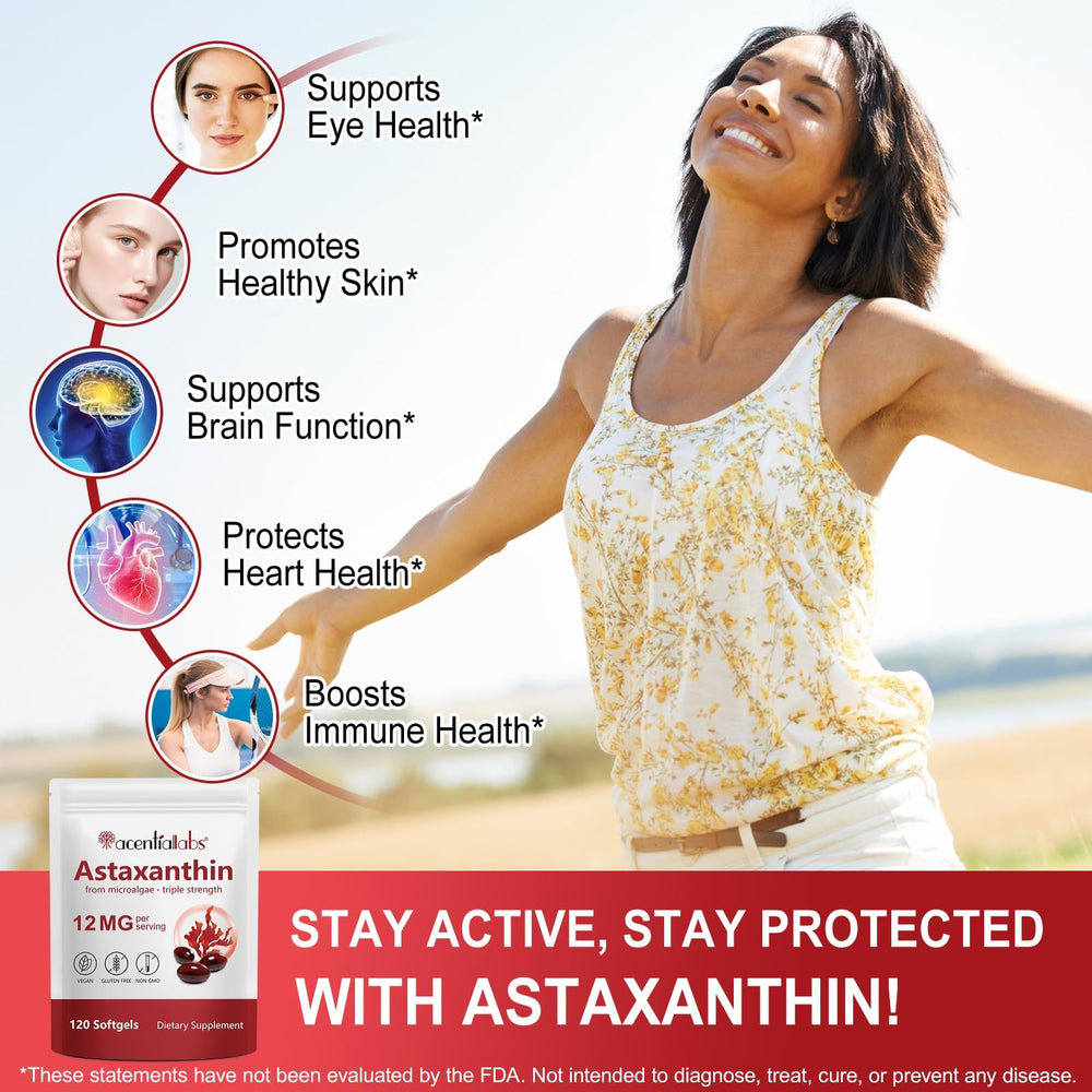 Astaxanthin softgels with coconut oil base for enhanced absorption