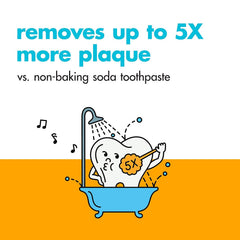 Whitening and enamel care messaging on ARM & HAMMER toothpaste packaging
