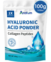 Arofum Hyaluronic Acid Powder with Collagen Peptides – jar label