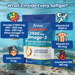 D3 and K2 ingredient panel on Arofum omega-3 label