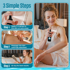 Person applying Aromasong Magnesium Oil Spray to foot