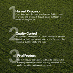 Oregano oil bottle with serving information (200 servings)