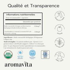 Aromavita Oregano Oil bottle, 1 fl oz size