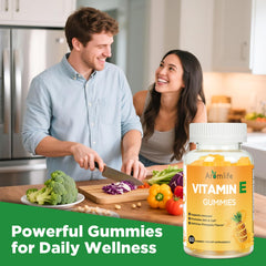 Lifestyle scene of daily routine with Aromlife Vitamin E gummies