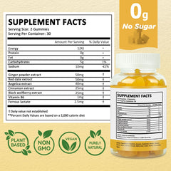 Lifestyle shot showing vegan, gluten-free gummy supplement