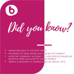 GMP-certified, non-GMO, gluten-free label on aronia powder