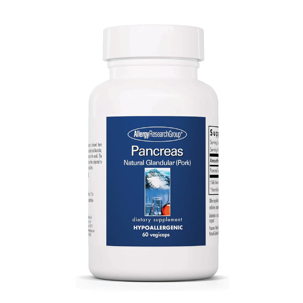 Allergy Research Group Pancreas Pork Supplement bottle with 60 count
