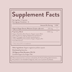 Graphic showing digestive support and gut health with Arrae Bloat