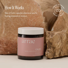 Close-up of Calm Cortisol Manager bottle label