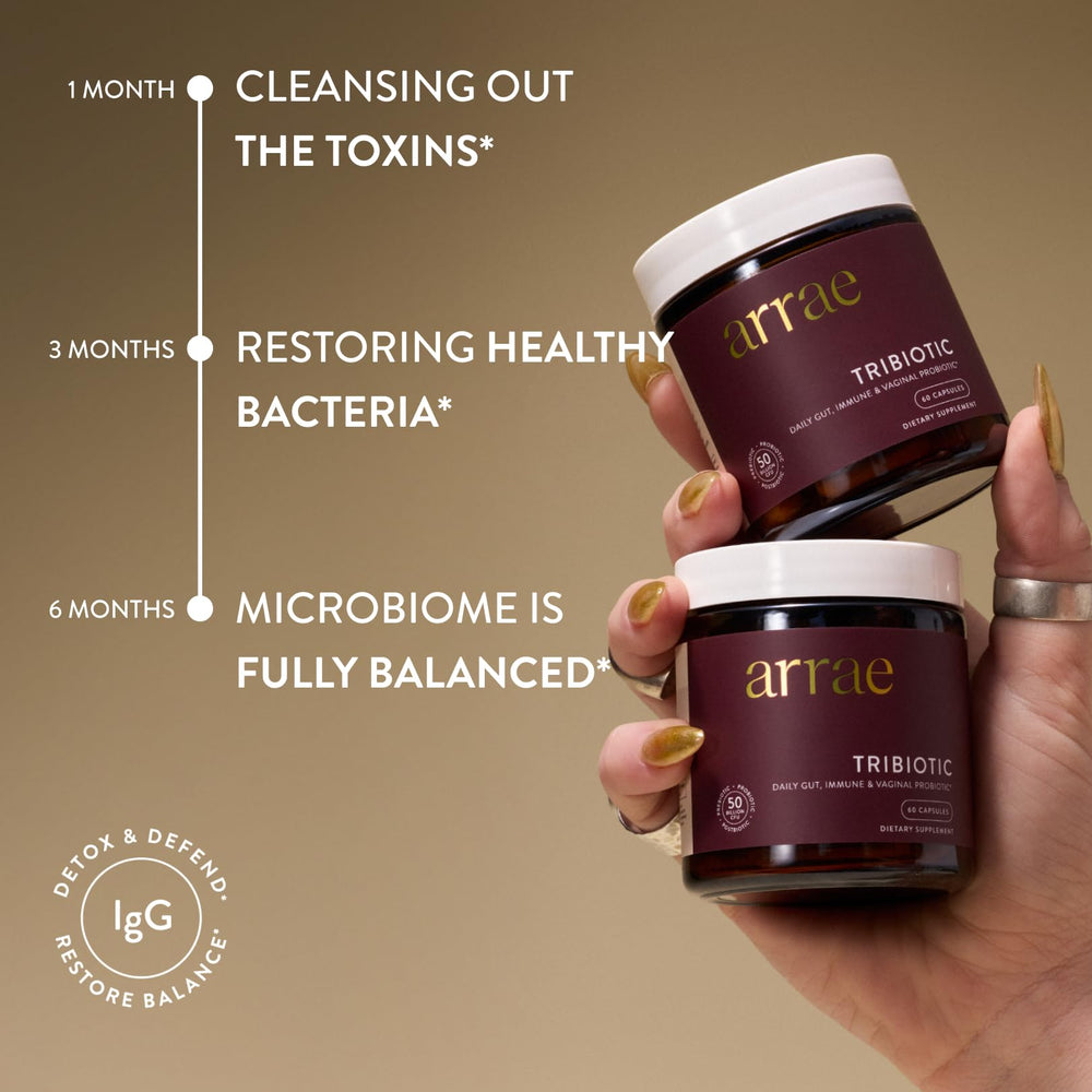 Capsules with prebiotics and postbiotics illustration