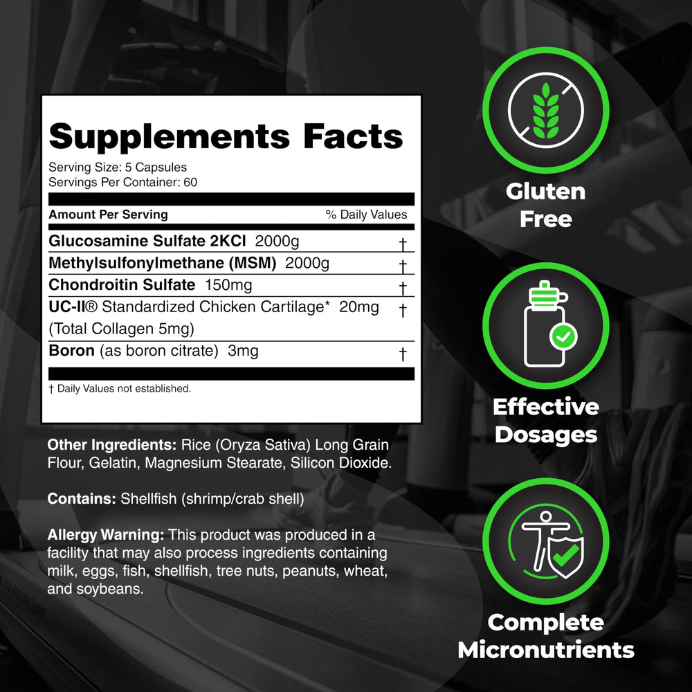 Glucosamine sulfate and MSM capsules for joint health