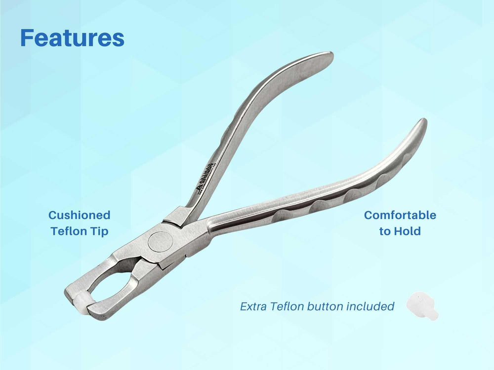 Pliers engaging a molar band