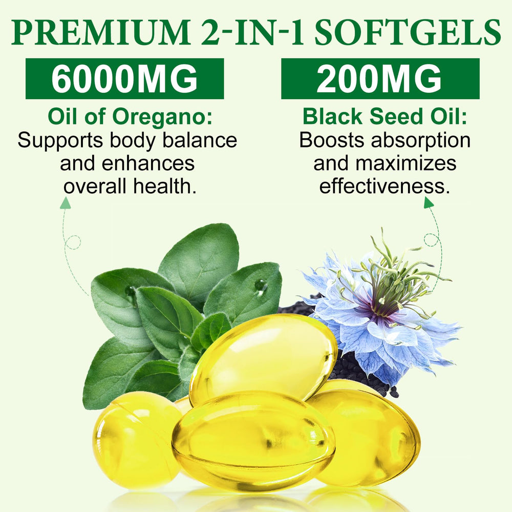 120 count oregano oil softgels package for daily use