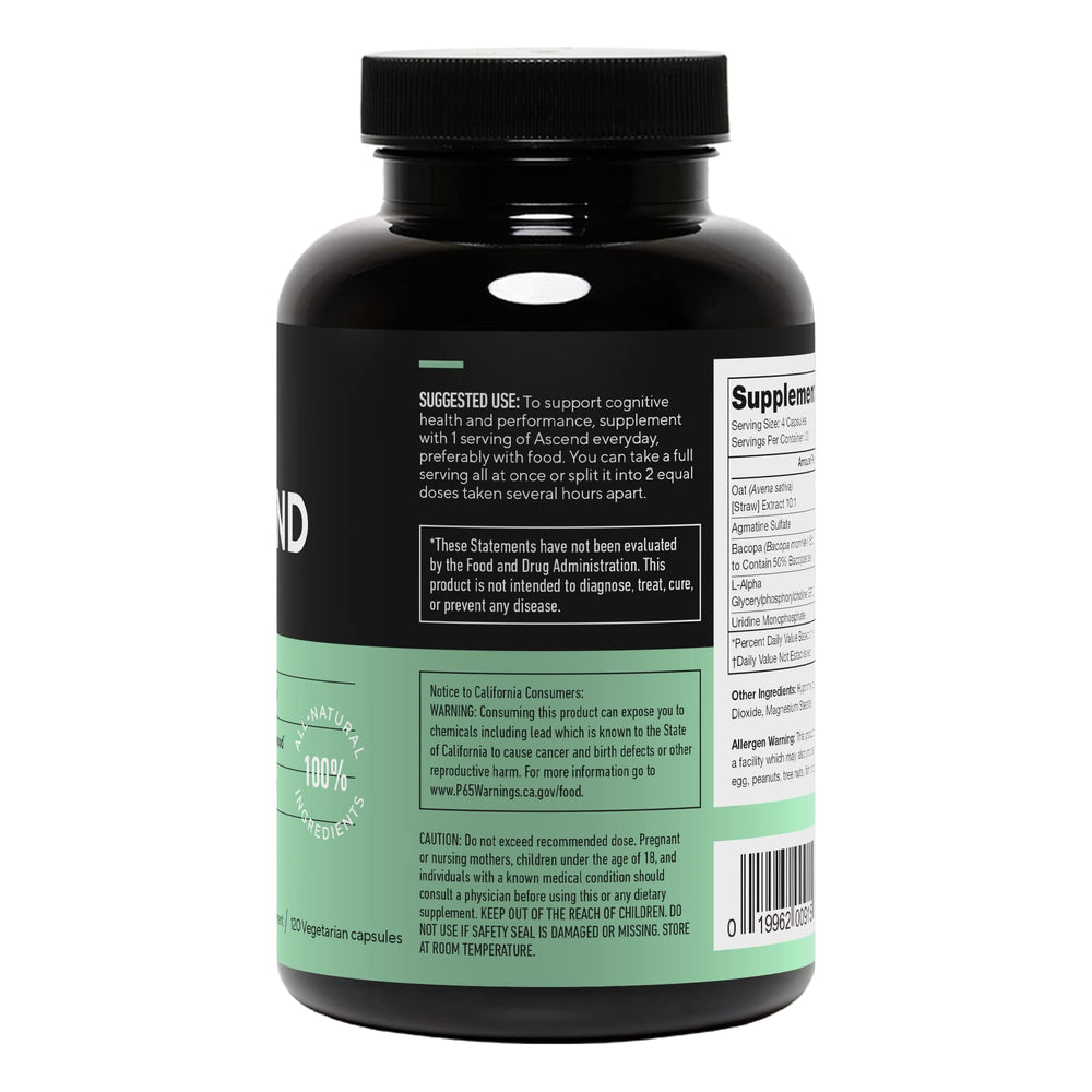 Bottled Ascend Nootropic capsules