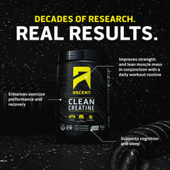 Unflavored Creapure creatine powder tub front