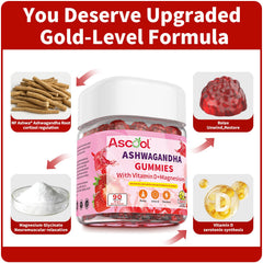 Back view of Ascool Ashwagandha Gummies bottle label