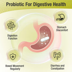 Probiotic capsules aiding bloating relief and digestion